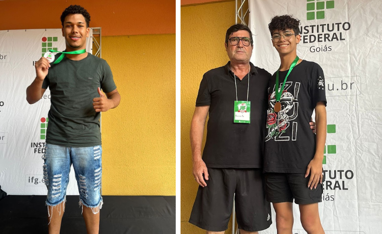 Gabriel Nascimento ficou em 2º lugar no Arremesso de Peso Masculino e Kauã Miranda em 3º no Lançamento do Dardo Masculino